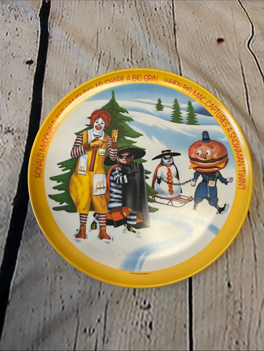 Vintage 1977 McDonald’s Lexington Plate Ronald McDonald Hamburglar Big Mac 10"